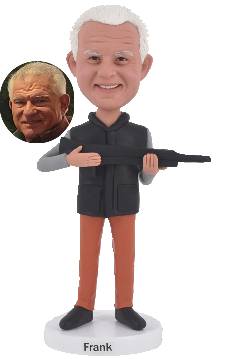 Custom Custom bobbleheads Hunter holding his shot gun Unique Gifts for boss