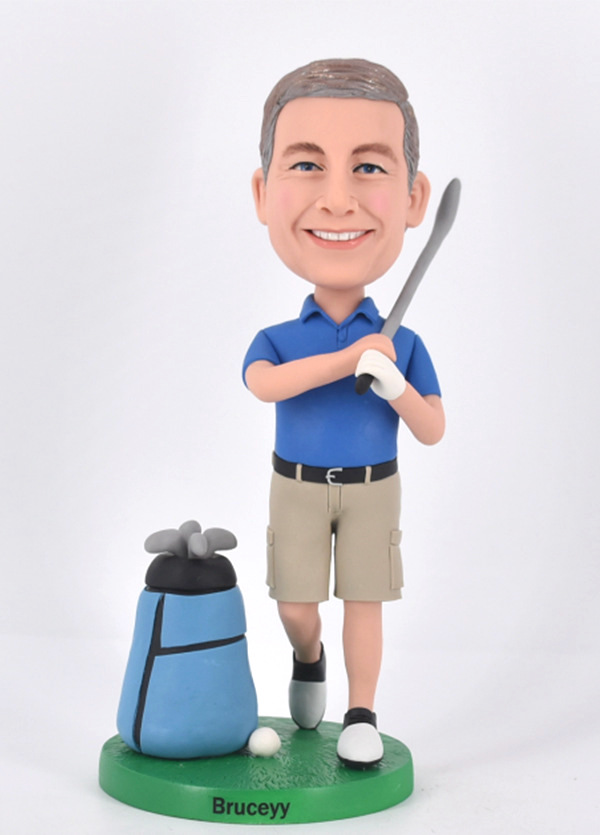 Custom Custom bobbleheads golf player with golf bag gifts for boss