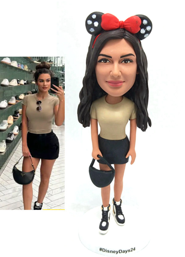 Custom Bobbleheads Personalized bobbleheads with Minnie Mouse Ears gifts for girlfriend