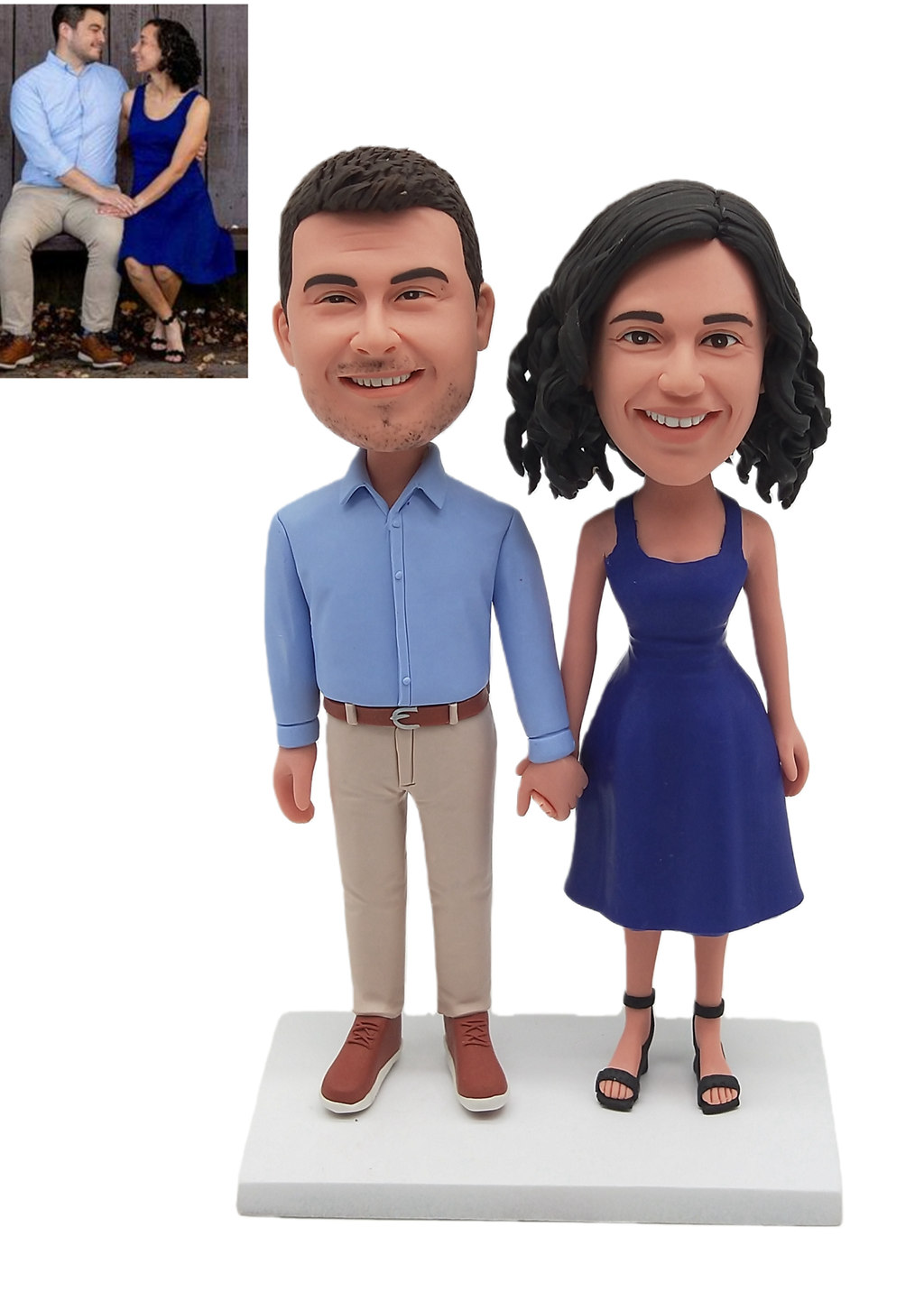 Custom Custom Couple Bobblehead Holding Hands - Personalized Love Gift For Couple Custom Custom Couple Bobblehead Holding Hands - Personalized Love Gift For Couple