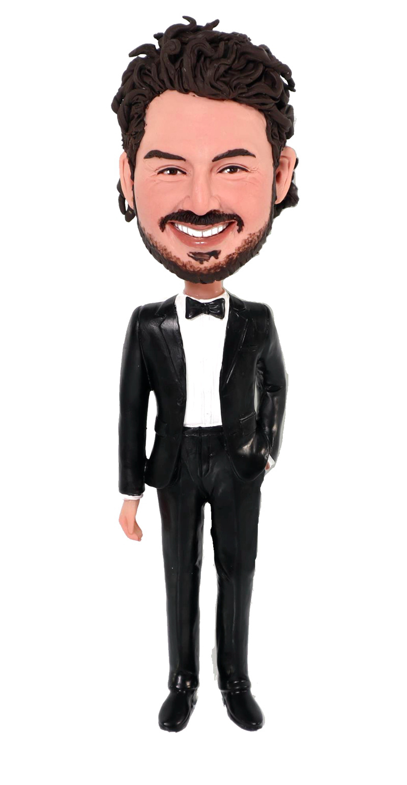 Custom Custom Tuxedo Groom Bobblehead Personalized Formal Gentleman Figurine Gift Custom Custom Tuxedo Groom Bobblehead Personalized Formal Gentleman Figurine Gift