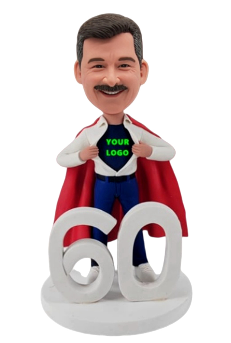 Custom Super Dad Custom Bobblehead 60th Gift Custom Super Dad Custom Bobblehead 60th Gift