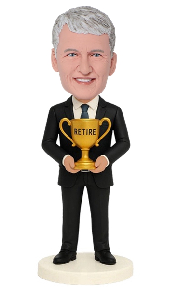 Custom Custom Retirement Bobblehead Retire Trophy Figurine Farewell Gift for Coworkers Custom Custom Retirement Bobblehead Retire Trophy Figurine Farewell Gift for Coworkers