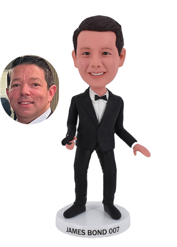 Custom James Bond Bobblehead – Personalized 007 Figurine Gift