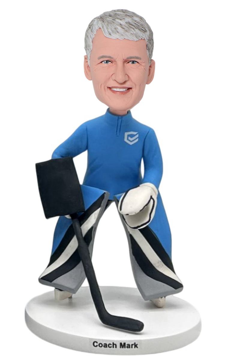 Custom Custom Hockey Goalie Bobblehead Coach Figurine Custom Custom Hockey Goalie Bobblehead Coach Figurine