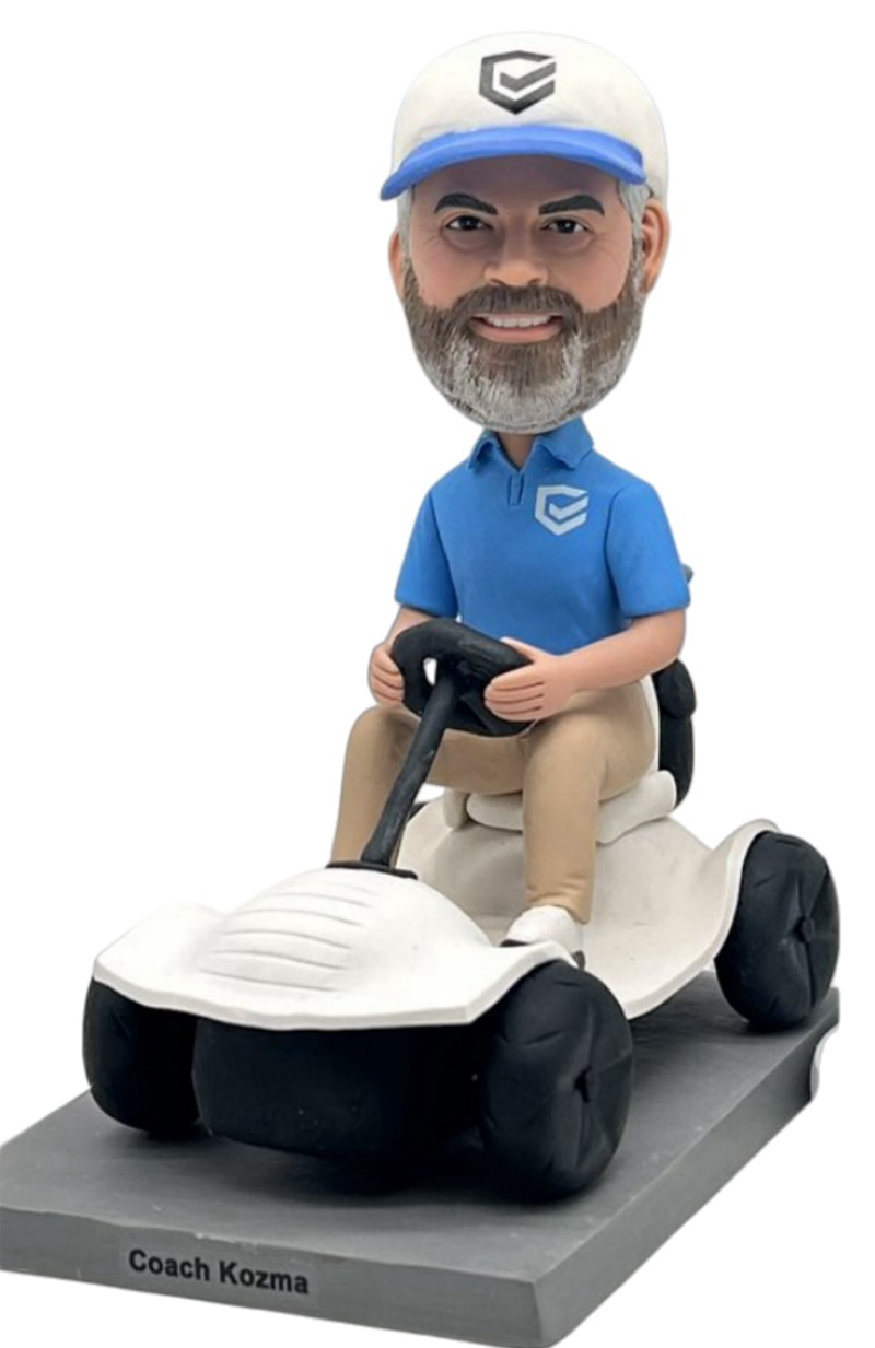 Custom Custom hockey Coach Bobblehead with Golf-Kart Custom Custom hockey Coach Bobblehead with Golf-Kart