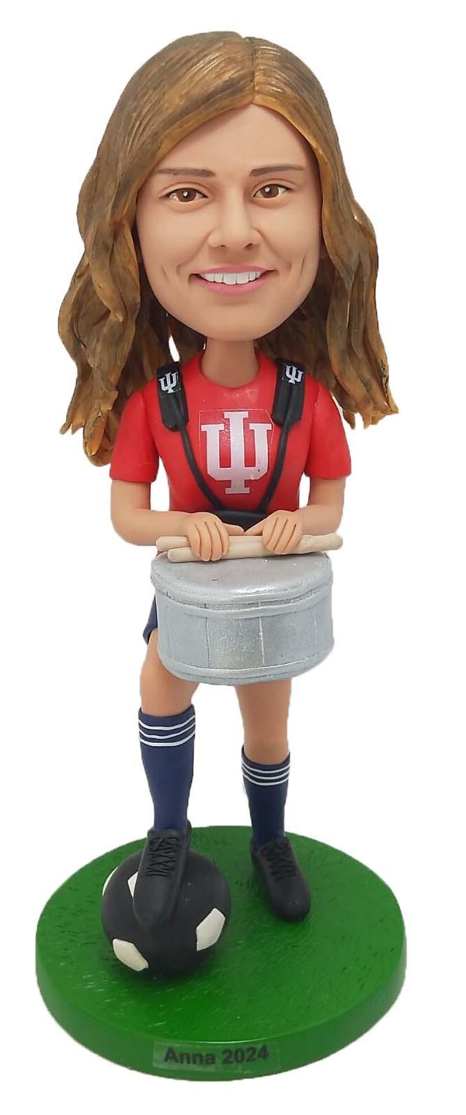 Custom Bobblehead Personalized Bobbleheads Soccer Player with Drum